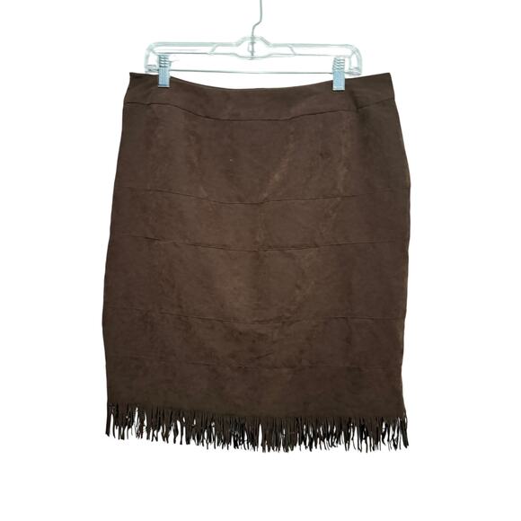 Studio 253 suede fringe skirt womens large cowgirlcore southwestern‎ festival - Picture 2 of 6